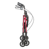 Drive Medical Adjustable Height Aluminum Frame Rollator with 6 Inch Casters, Red?? Last Day For Clearance