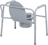 Drive Medical 11117N-1 Bariatric Commode Chair for Toilet with Arms, Gray