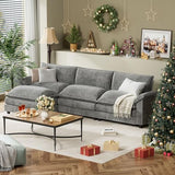 YESHOMY Sectional Modular Sofa U Shaped Chenille Fabric Couch with High Supportive & Soft Sponges and Removable Ottoman, Sleeper Comfy Upholstered Furniture for Living Room, Grey