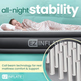 EZ Inflate Air Mattress with Built in Pump – Twin Size Double-High Inflatable Mattress with Flocked Top – Easy Inflate, Waterproof, Portable Blow Up Bed for Camping & Travel
