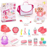 Baby Doll Toys Set, 14 Doll Toys, 25Pcs Dolls Care Toy Playset, Toddlers Toy Doll Set Incl Cradle Crib, High Chair, Milk Bottle, Pacifier, Diaper, Baby Gift for Age 3 4 5 6+ Years Old Girls Boys