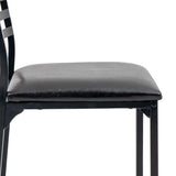 5 Piece Dining Table Set Kitchen 1 Table and 4 Upholstered Chairs Metal Frame Tempered Glass Top Black