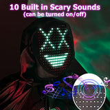 Mr.Pang Music LED Mask with Gesture Sensing, Face Transforming Light Up Mask Halloween Costume for Cosplay Masquerade, Fits Adult and Kids