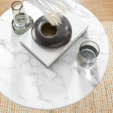 Modway Lippa 20 Round Artificial Marble Side Table in White White