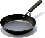 OXO Obsidian Pre-Seasoned Carbon Steel, 12 Wok Pan with Removable Silicone Handle Holder, Induction, Oven Safe, Black