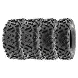 Sunf All Terrain ATV UTV Tires 25×8-12 25×10-12 6 PR A051 (Complete Full Set of 4), Black
