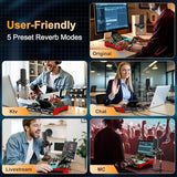 Podcast Microphone Bundle with Live Sound Card Audio Mixer, Podcast Equipment Bundle with 3.5mm Condenser Microphone for Pc/Phone Live Streaming Singing Gaming, Sound Board with Voice Changer, Denoise