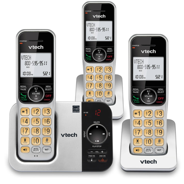 Vtech Dect 6.0 Expandable Cordless Phone with Answering Machine – 3 Handsets (CS5329-3)