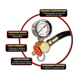 Performance Tool W10011 Hi-Viz 11-Gallon Horizontal Portable Air Tank with Tire