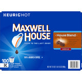 Maxwell House Coffee, 100% Arabica, Medium, House Blend, K-Cup Pods – 100 pods, 31 oz