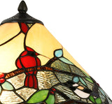 River of Goods 24 Cardinal Triple-Lit Stained Glass Table Lamp