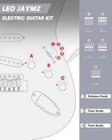 Leo Jaymz 39 Full Size ST Style Electric Guitar Starter Kit with SSH Pickup, 5W Portable Amp, Tuner, Gig Bag, Strap & Accessories (Violet Ocean)