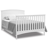 Delta Children Archer Solid Panel 4-in-1 Convertible Baby Crib – Greenguard Gold Certified, Bianca White