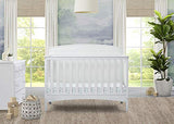 Delta Children Archer Solid Panel 4-in-1 Convertible Baby Crib – Greenguard Gold Certified, Bianca White