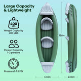 Naipo 2 Person Inflatable Kayak for Adults with Aluminum Oars Bag Carry Patch Air Pump