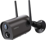 Wireless Outdoor Security Camera COOAU 15000mAh Rechargeable Battery Powered Camera WiFi IP Home Surveillance Camera 1080P Night Vision IP66 Waterproof Human Motion Detection iOS Android (Black)