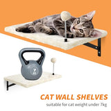 Wall-Mounted Cat Climber Set with Climbing Shelves, Perches, Bridge,Hammock,Scratching Board & Ball – 7 Pcs Wood Indoor Cat Furniture for Kittens Play (Beige)