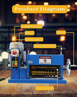 Automatic Wire Stripping Machine for 0.06 -1.5, [High Precision] [75 ft/min] Wire Stripper Tool with An Extra Manual Crank, Electric Wire Stripper for Scrap Cable Copper Recycling
