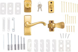 Ideal Security Door Lever with Deadbolt Lock for Storm and Screen Doors, Satin Gold