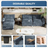 YESHOMY Sectional Modular Sofa U Shaped Chenille Fabric Couch with High Supportive & Soft Sponges and Removable Ottoman, Sleeper Comfy Upholstered Furniture for Living Room, Grey