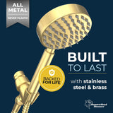 HammerHead Showers? Solid Metal LOW FLOW Handheld Shower Head with Hose and Brass Holder – OIL RUBBED BRONZE ?C Water Saving 1.75 GPM Detachable Shower Head – Adjustable Shower Wand Bracket & 6ft Hose