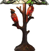River of Goods 24 Cardinal Triple-Lit Stained Glass Table Lamp