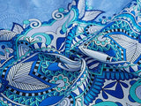 YiHomer Mykonos Blue Paisley Tile Bordered Tabletop for Spring Summer Decorations, Picnics and Dinner Parties – Indoor Outdoor, Stain and Water Resistant, Tablecloth, 60 x 84 Rectangle