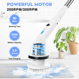 VAVSEA Electric Spin Scrubber,Cleaning Brush for Bathroom,1.5H 300RPM Shower Scrubber Kit for Floor Tile Bathtub,51 inch