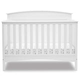 Delta Children Archer Solid Panel 4-in-1 Convertible Baby Crib – Greenguard Gold Certified, Bianca White