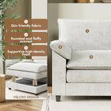 YESHOMY Sectional Modular Sofa U Shaped Chenille Fabric Couch with High Supportive & Soft Sponges and Removable Ottoman, Sleeper Comfy Upholstered Furniture for Living Room, Grey