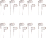 JustJamz Pearl Basic White Headphones 3.5mm Disposable Earphones Bulk Earbuds for Kids and Adults 50 Pack Pack of 2