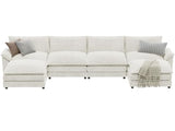 YESHOMY Sectional Modular Sofa U Shaped Chenille Fabric Couch with High Supportive & Soft Sponges and Removable Ottoman, Sleeper Comfy Upholstered Furniture for Living Room, Grey