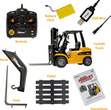 Top Race Jumbo Remote Control Forklift 13 Inch Tall, 8 Channel Full Functional Professional RC Forklift Construction Toys, High Powered Motors, 1:10 Scale – Heavy Metal – (TR-216)