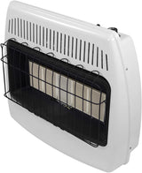 30,000 BTU Natural Gas / Propane Wall Heater for Indoor Use – Dual Fuel, Vent-Free