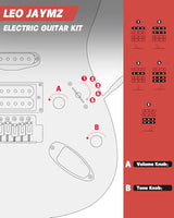 Leo Jaymz 39 Full Size ST Style Electric Guitar Starter Kit with SSH Pickup, 5W Portable Amp, Tuner, Gig Bag, Strap & Accessories (Violet Ocean)