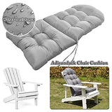Adirondack Chair Cushion, High Back Indoor Outdoor Patio Tufted Lounge Cushion, Waterproof & Uv-Resistant Seat Pads for Patio Lawn Furniture,Gray