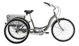 Schwinn Meridian Adult Tricycle with 26-Inch Wheels in Dark Silver