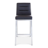 Zuri Furniture Lynx Counter Height Contemporary Bar Stool with Metal Base – Black