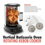 Nutrichef Vertical Rotisserie Oven – Rotating Kebob Cooker, Black