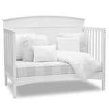 Delta Children Archer Solid Panel 4-in-1 Convertible Baby Crib – Greenguard Gold Certified, Bianca White
