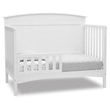 Delta Children Archer Solid Panel 4-in-1 Convertible Baby Crib – Greenguard Gold Certified, Bianca White