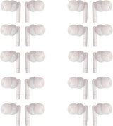 JustJamz Pearl Basic White Headphones 3.5mm Disposable Earphones Bulk Earbuds for Kids and Adults 50 Pack Pack of 2